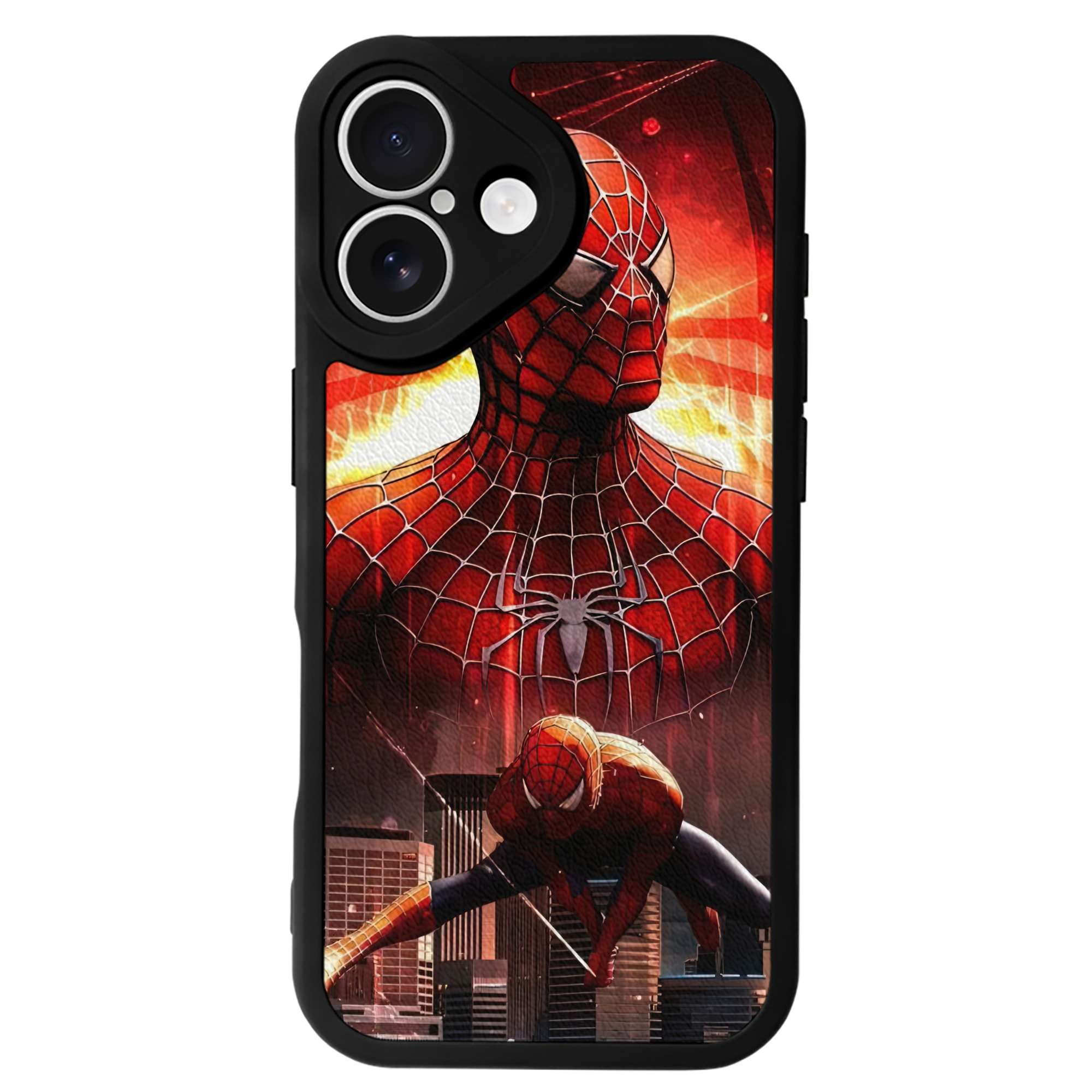 Spider Man スパイダーマン 【iPhone 16シリーズ対応】シリコンスマホケース（レザー調） 材質：シリコン